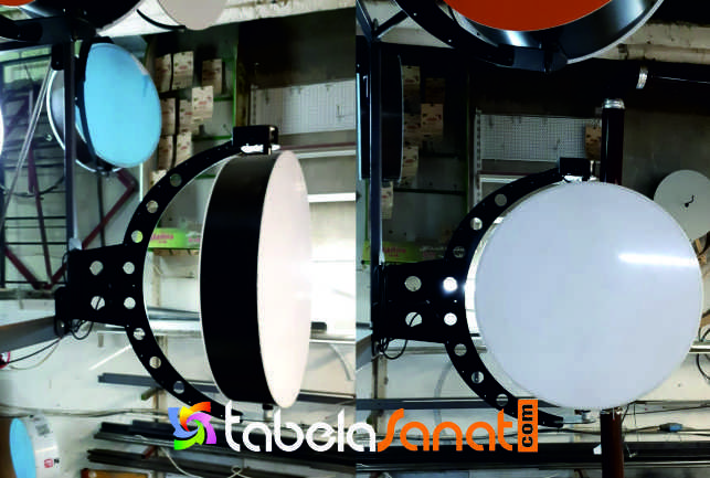 360 derece dönen led ışıklı hazır tabela