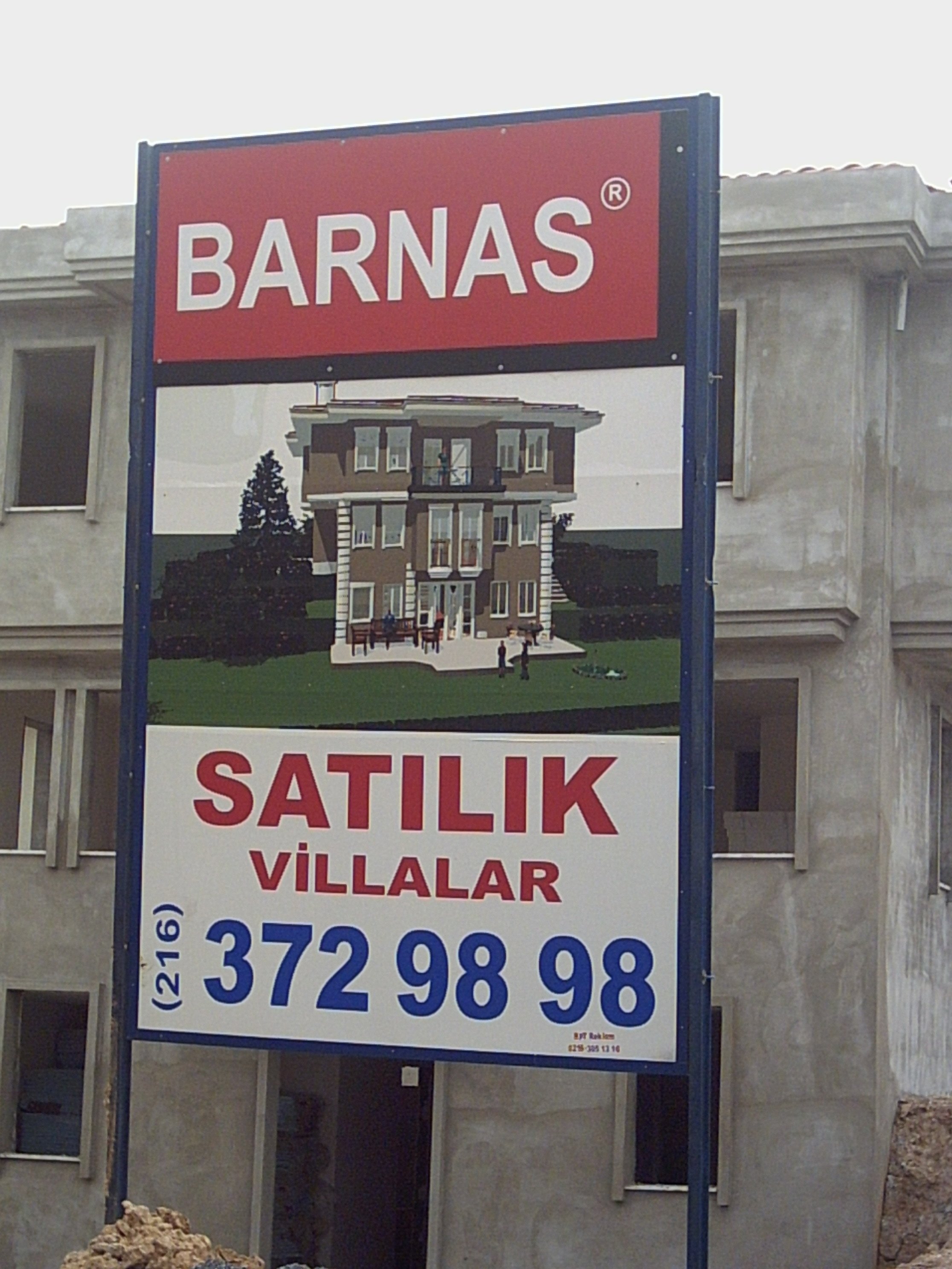 Barnas İnşaat Yol Kenarı Sac Tabelası