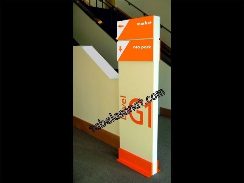 Bina içi ışıklı  kanopi totem tabela