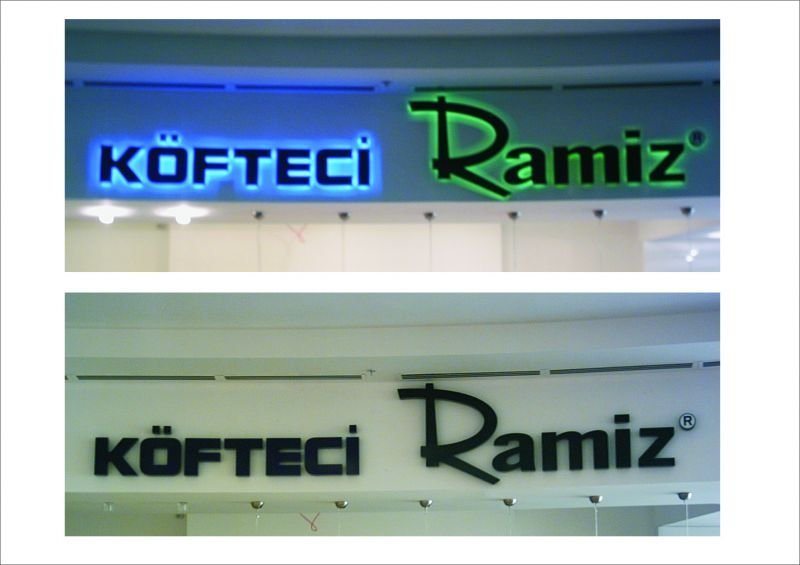 Köfteci Ramiz Işıklı Kutu Harf Tabela