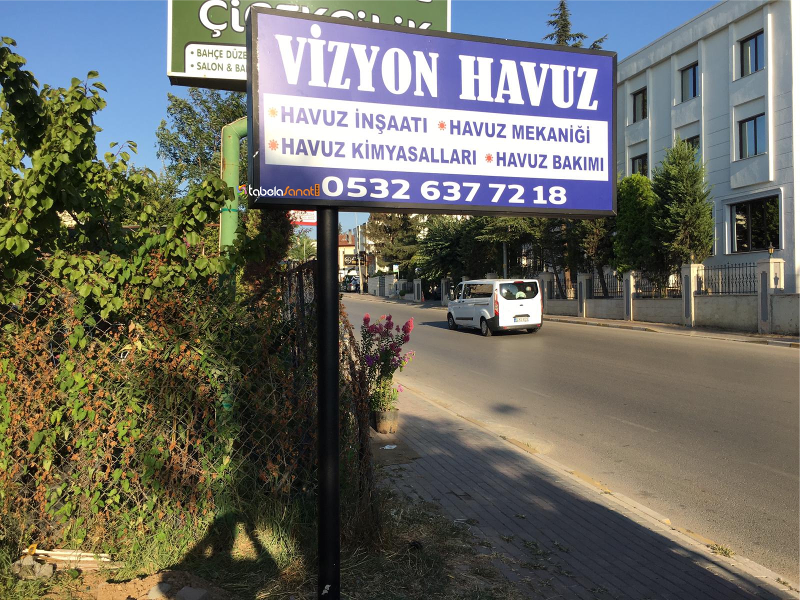 Vizyon Havuz Yol Kenarı Totem Tabelası