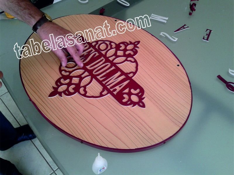 Ahşap Eskitme Retro Kabartma Yazılı Tabela