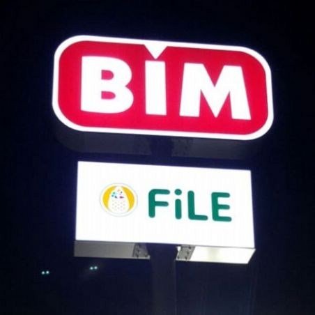 bim ışıklı vinil germe direkli totem tabela