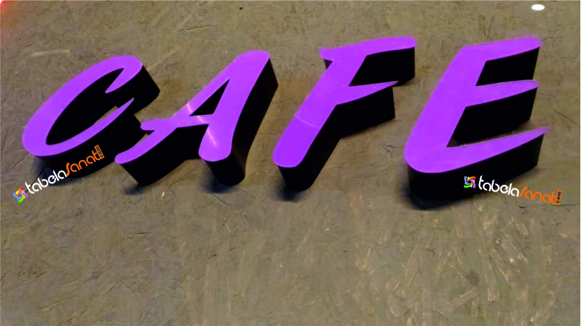cafe pleksi led ışıklı kutu harf tabela