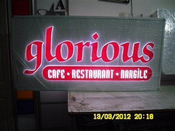 cafe restaurant nargile led ışıklı tabela