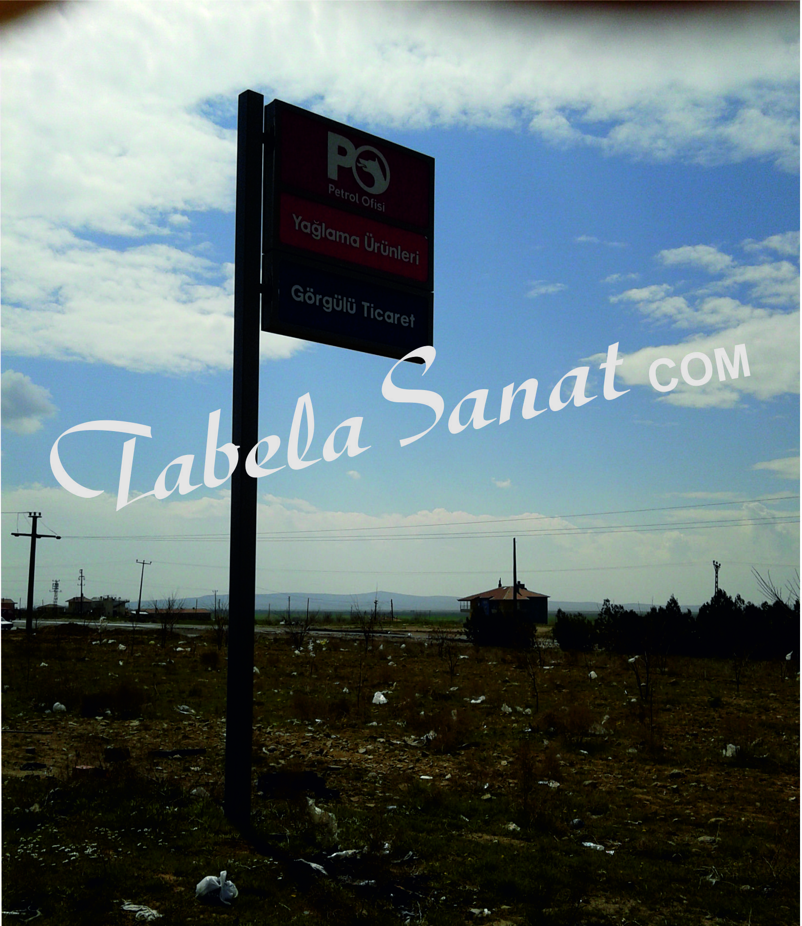 direkli askılı mini ışıklı totem tabela