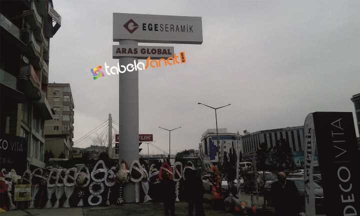 ege seramik led ışıklı totem tabela