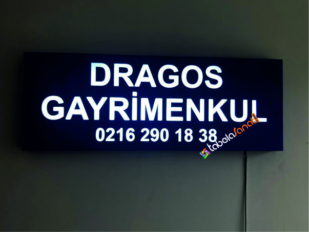 emlakcı gayrimenkul led ışıklı tabela