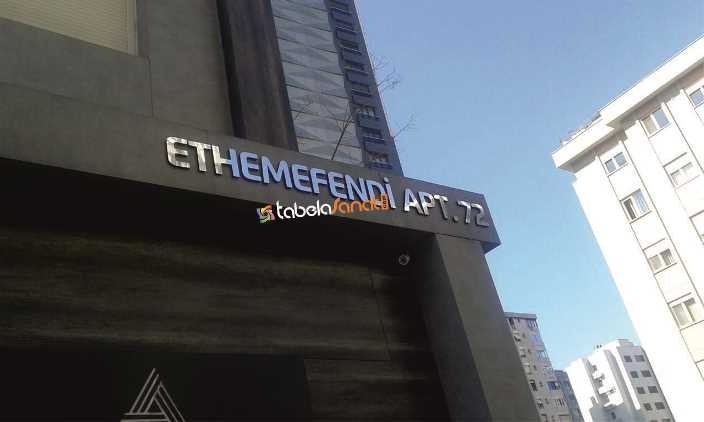 ethemefendi apartman bina tabelası tabela