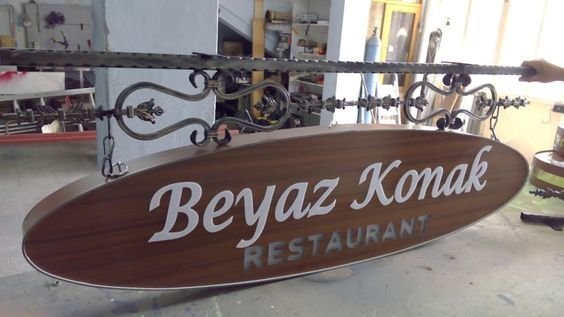 Ferforje Eskitme Işıklı Tabela