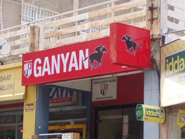 Ganyan Bayi Vinil Germe Işıklı Tabela