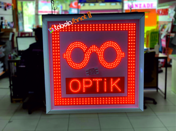 Gözlük Optik Led Işıklı Tabela