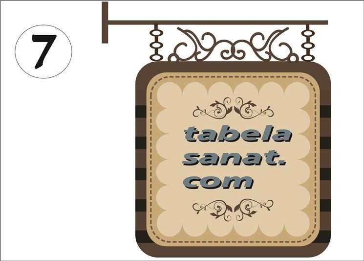 hazır askılı dekoratif ferforje tabela
