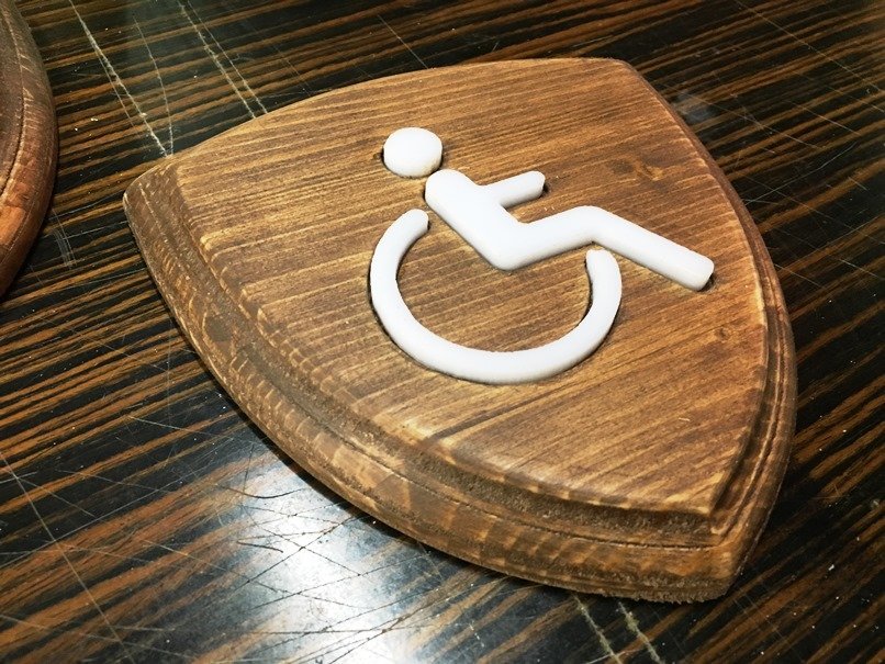 Hazır Engelli Ahşap WC Tabelası