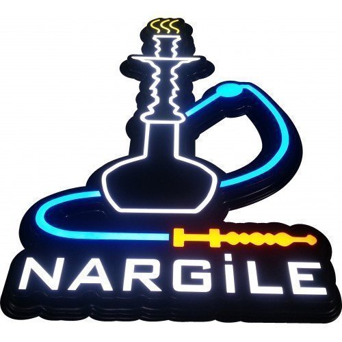 hazır nargile led ışıklı tabela
