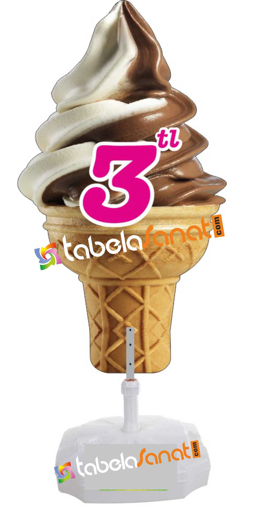 Hazır Plastik Duba Dondurma Reklam Tabela Tabelası