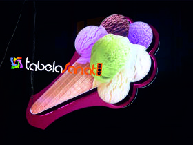 Işıklı Dondurma Tabelası