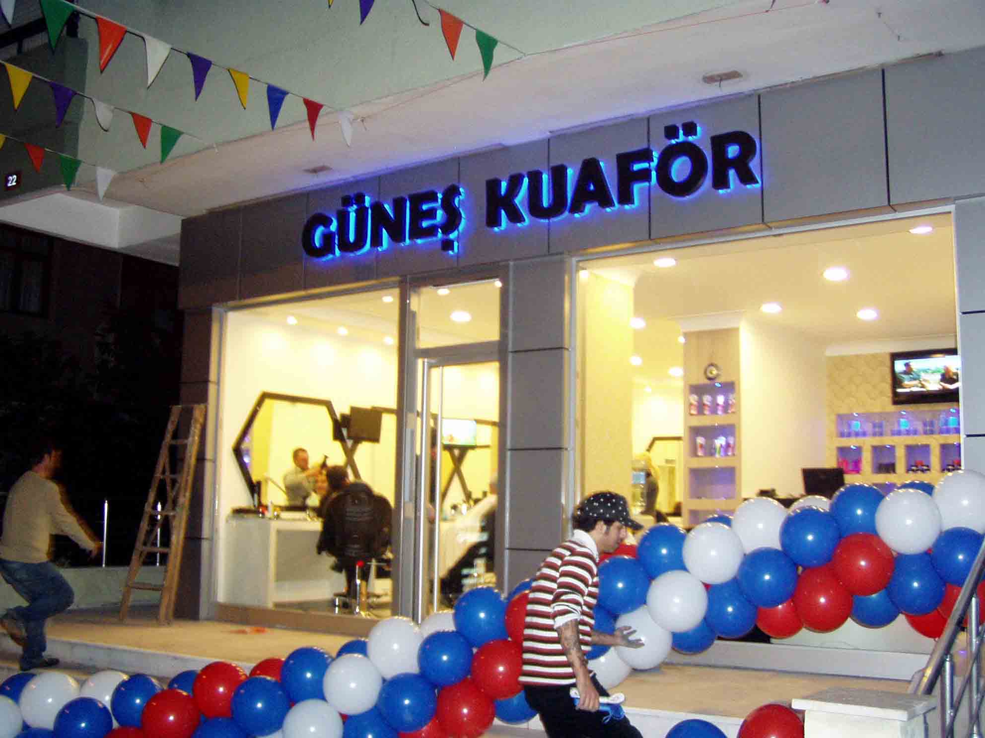 kuaför ışıklı kutu harf tabela