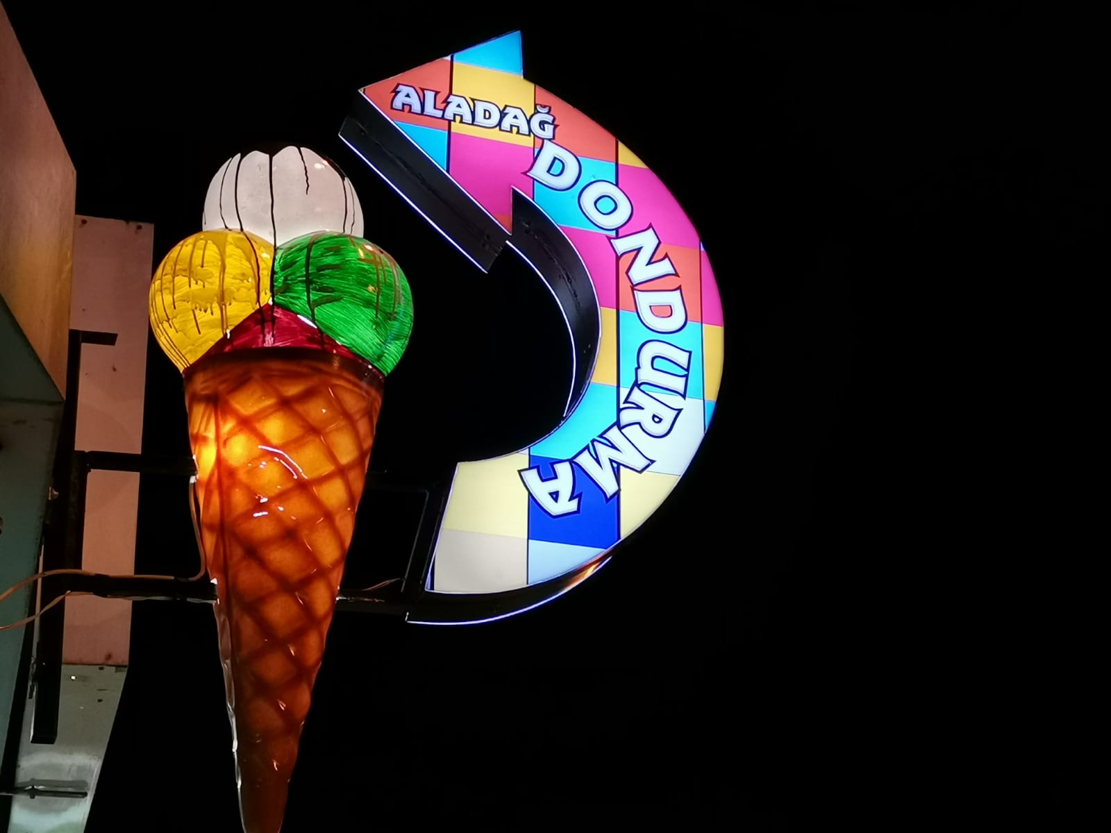 Led Işıklı Dondurma Tabelası