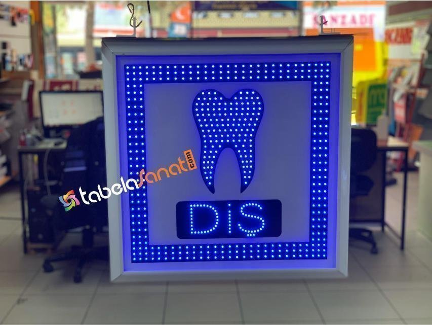 led ışıklı dişçi tabelası