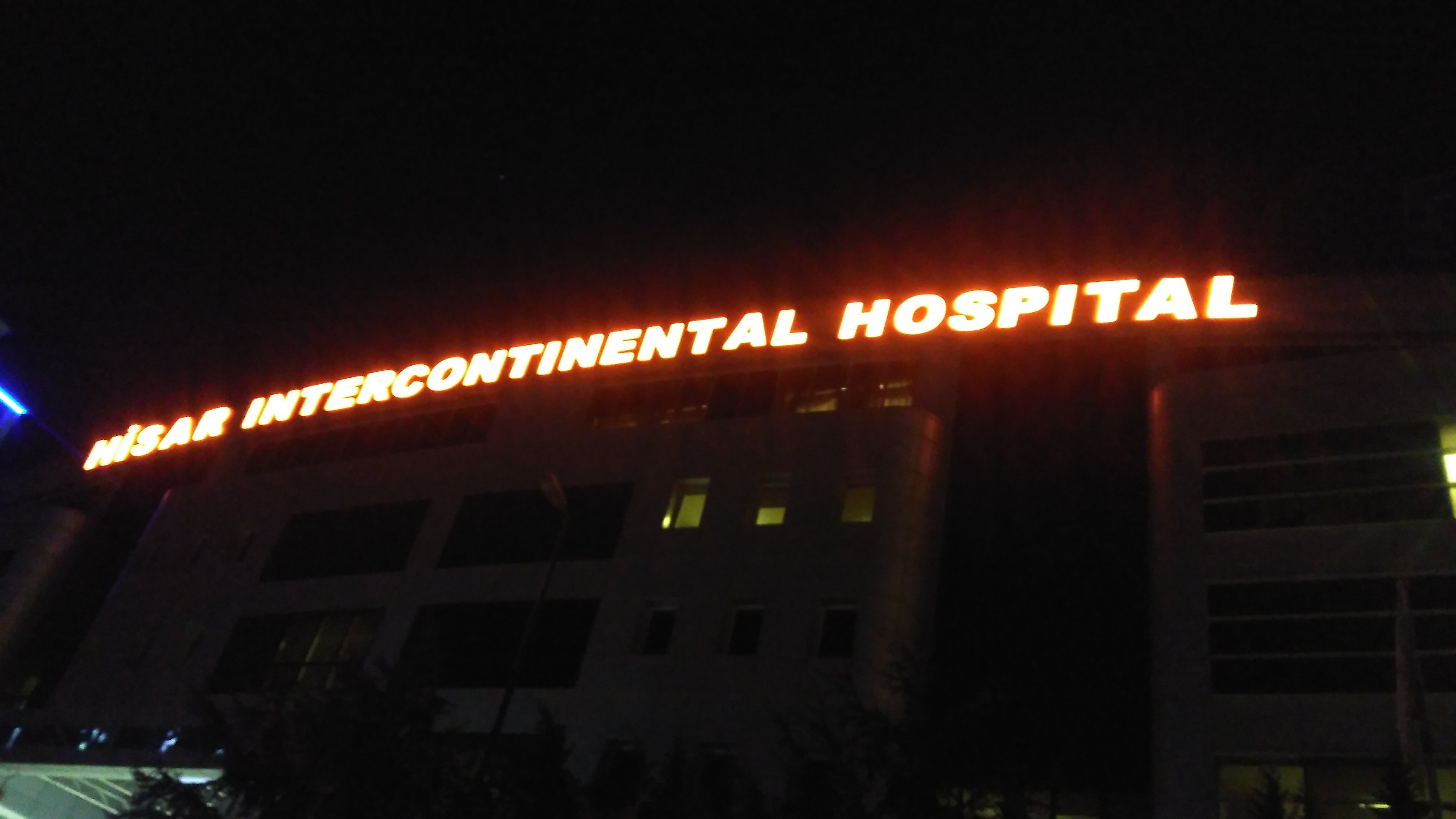 led ışıklı hastane hospital tabela