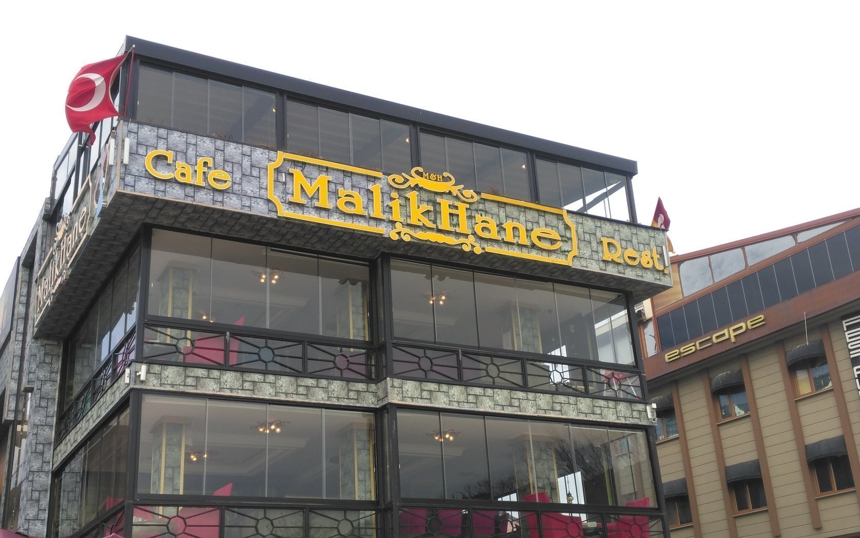 malikane cafe restaurant pleksi ışıklı tabela