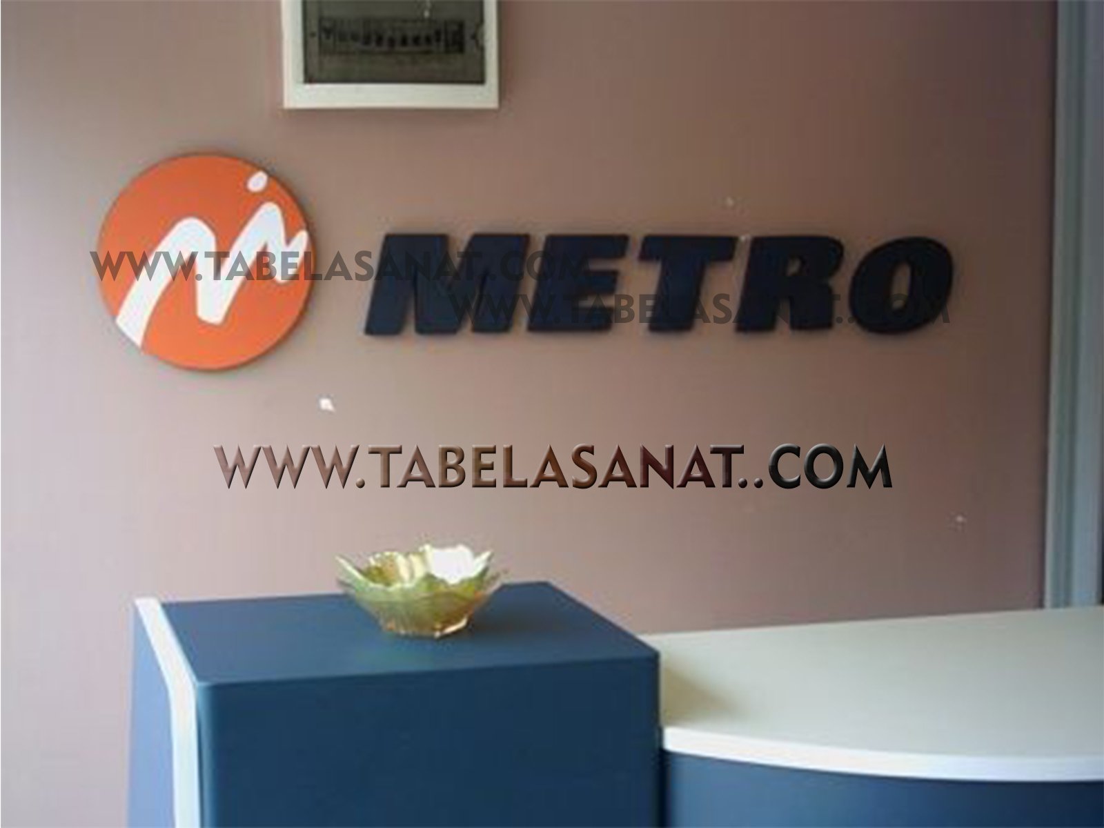 Metro Banko Arkası Işıksız Kutu Harf Tabela