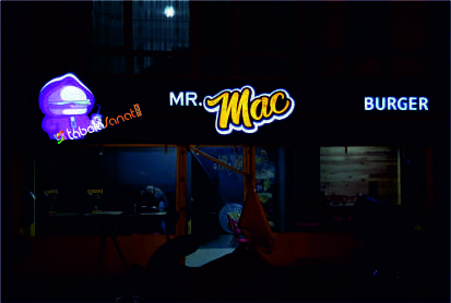 pleksi kutu harf led ışıklı hamburgerci tabelası