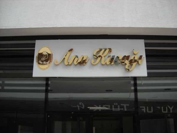 sarı gold paslanmaz  krom kutu harf tabela