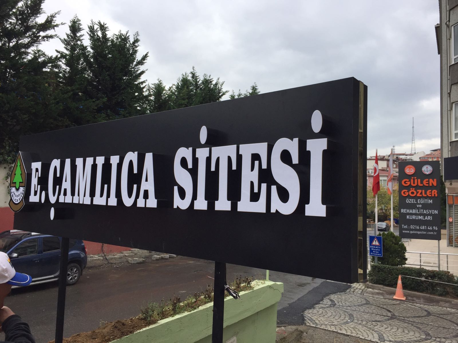 site apartman ışıklı tabela