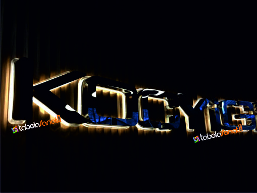 siyah paslanmaz sac kutu harf led ışıklı tabela görseli