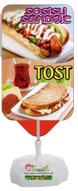 Sosisli Sandviç Simit Tost Çay Reklam Tabela Dubası