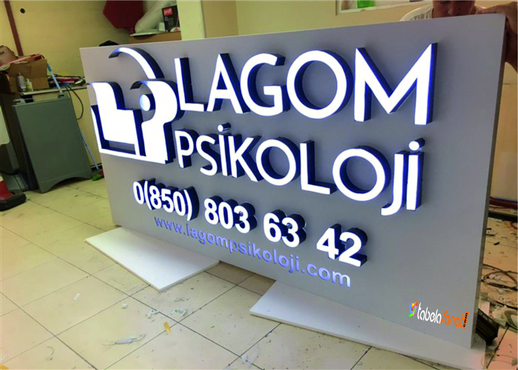 Lagom Psikoloji Led Işıklı Tabela