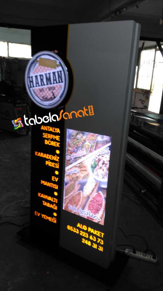 Tekerlekli Kanopi Pilon Işıklı Totem Tabela