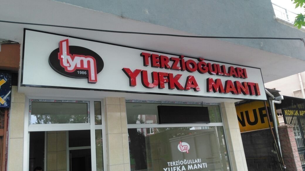 yufkacı pleksi kutu harf ışıklı tabela